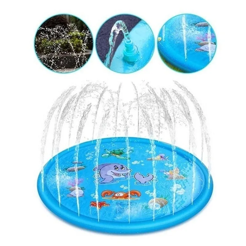 Summer Lawn Children Water Game Play Mat Kids Outdoor Splash Mat For Kids Pool Games Toy Sprinkle Splash Water Toy Bath Pad