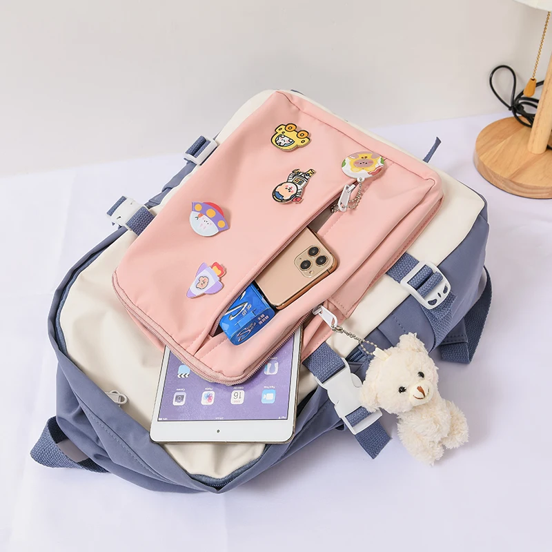 Модный рюкзак с милым значком Kawaii женский школьный для девочек подростков