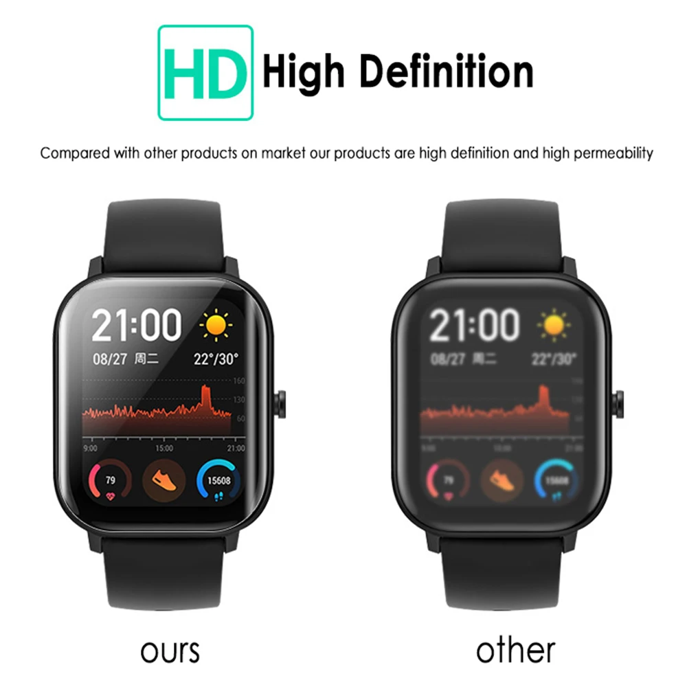 5 шт. Смарт-часы Защитная пленка для Huami Amazfit GTS Смарт-часы браслет мягкий ультра-тонкий экран протектор полное покрытие