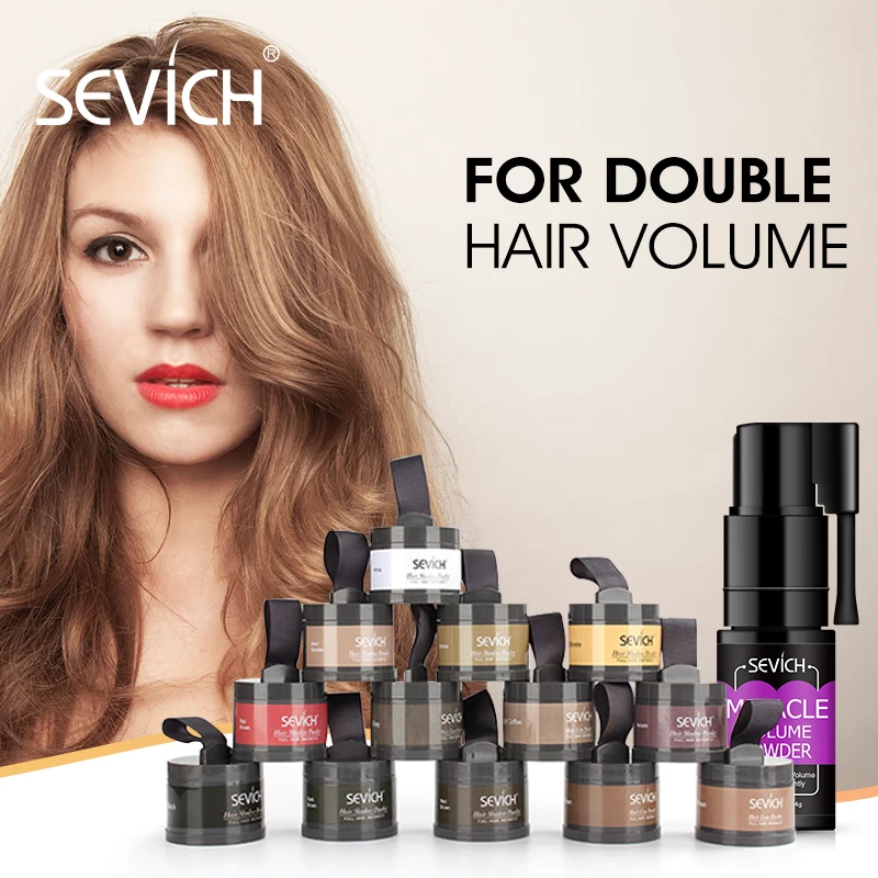 Sevich Hair Volume Set Useful Increases 4g Rotating Hair Volume Powder Spray Styling 4g Hairline powder Coverage root