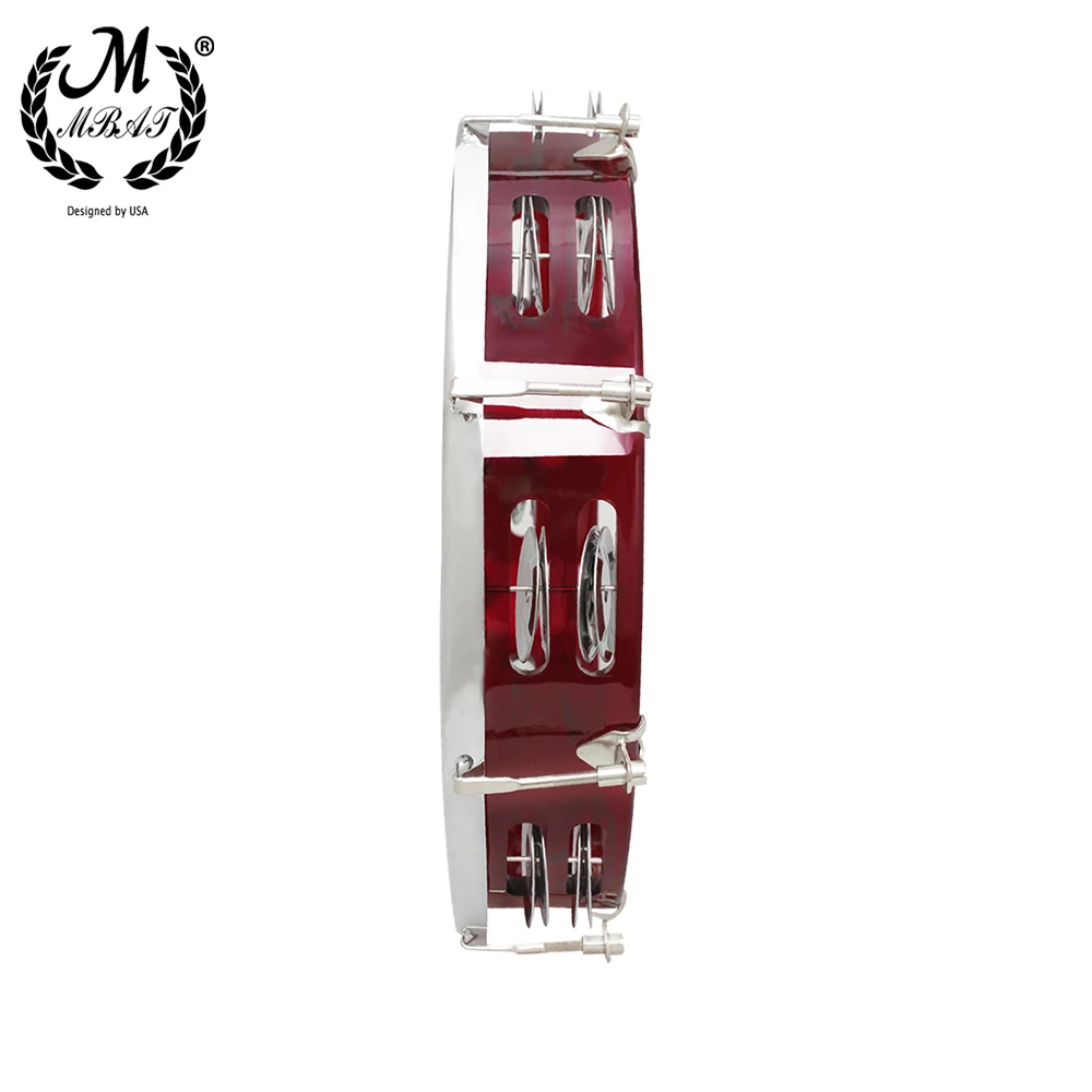 M MBAT Hand Tambourine Stainless Steel Self-Tuning Handbell Drum Musical Educational Toy ABS Metallic Percussion Instrument