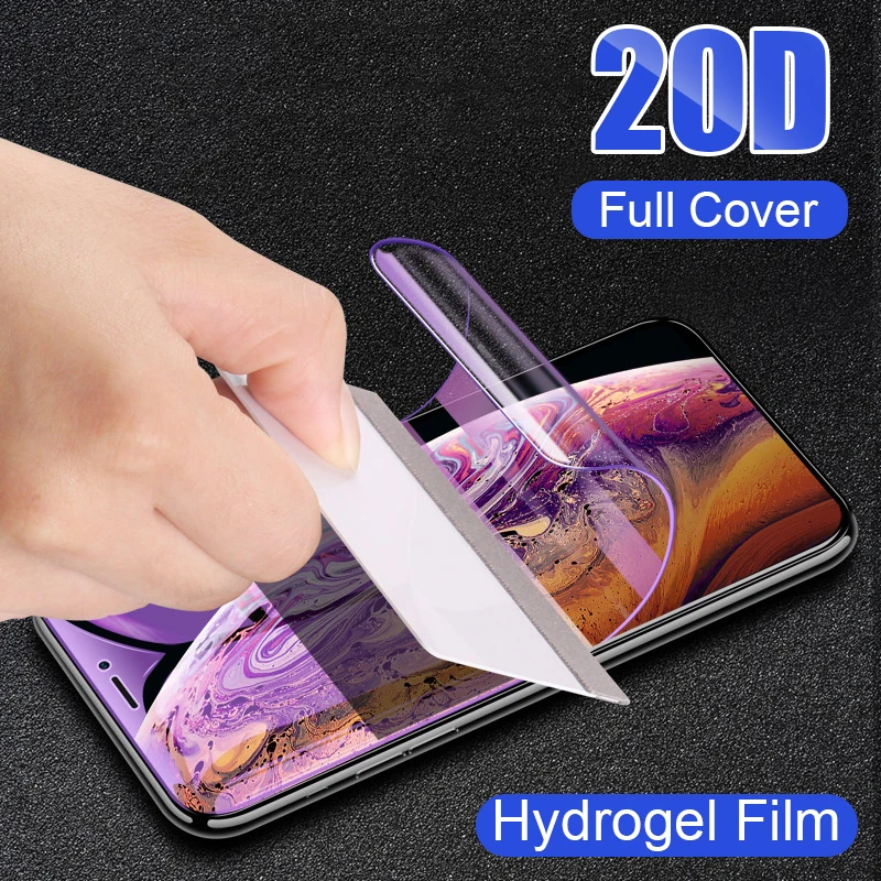 

20D Curved Soft Hydrogel Film For iphone X XR XS MAX Screen Protector For IPHONE 7 8 6 6s PLus X Full Protective Film Not Glass