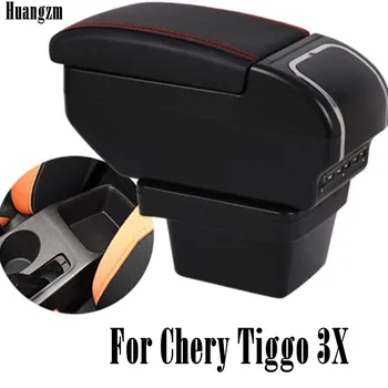 

Dual layer Large Space Armrest box For Chery Tiggo 3X Central Store Content box with Cup holder 9 USB Charging modificatio