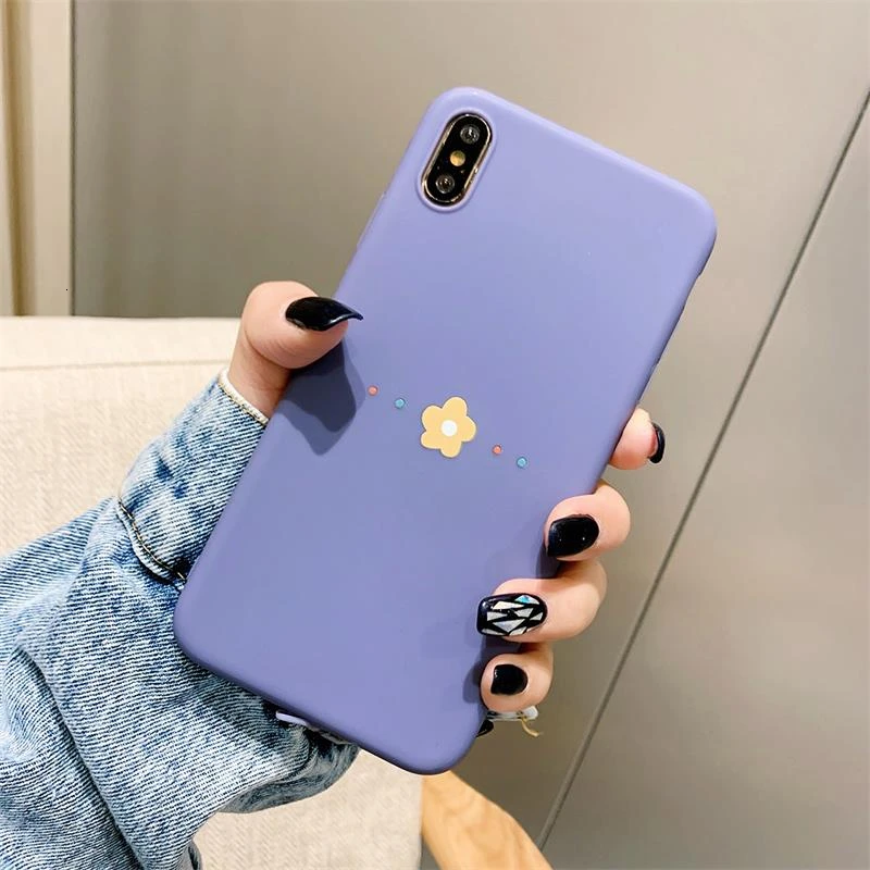 Простой маленький цветочный чехол для телефона iPhone 11 Pro Max 6 6s 7 8 Plus XS MAX XR X матовый