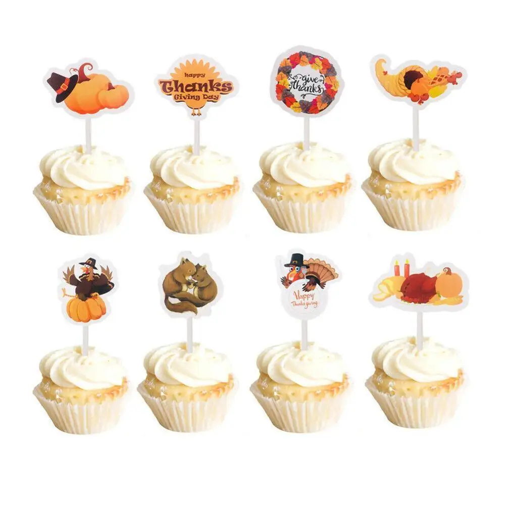 

24Pcs Cartoon Animal Cake Topper Jungle Safari Party Cupcake Decoration Cake Inserts Card Party Gifts Kid Birthday Wedding Decor
