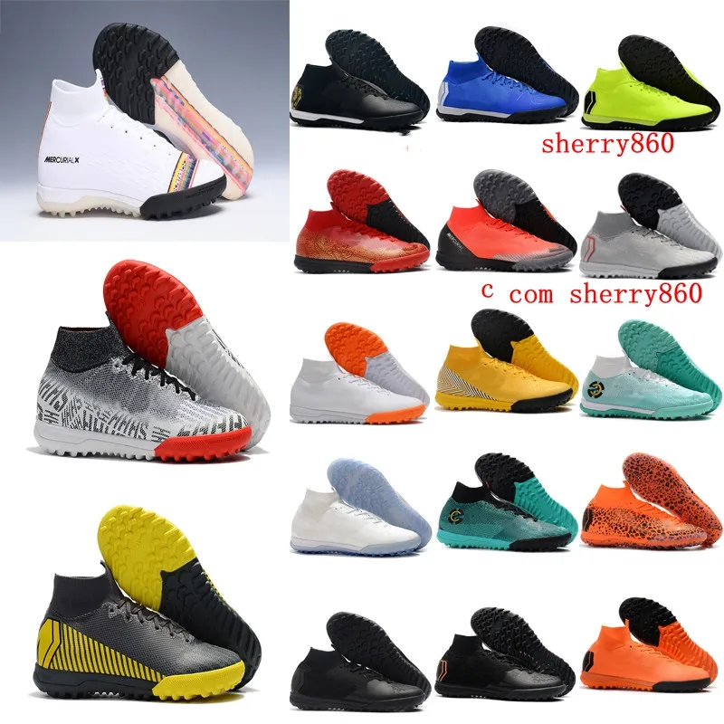 

2019 mens original soccer cleats SuperflyX VI CR7 Neymar Elite TF soccer shoes Superfly turf football boots cheap new