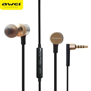 

Awei ES-20TY In-Ear Earphone 3.5mm Jack Headphones Super Bass Headset With Microphone Metal fone de ouvido Auriculares Kulakl k