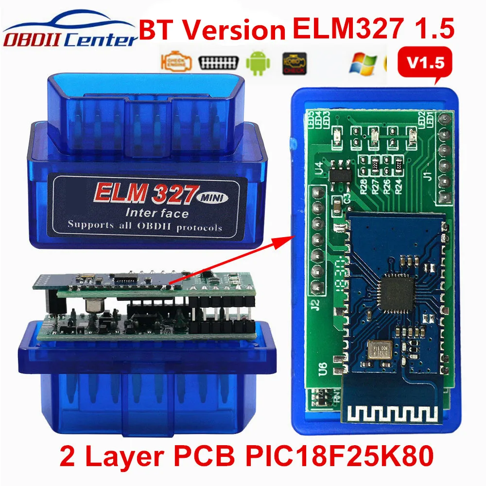 Obd2 Scanner Bluetooth ELM327 with PIC18F25K80 Original Chip,Obdii  Diagnostic Tool,Car Code Reader Bluetooth Compatible for 1996+  Vehicles,Work with