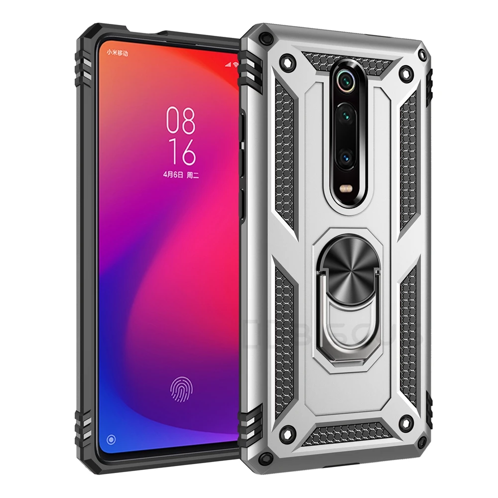Luxury Armor Soft Shockproof Silicone Bumper Case with Metal Ring
