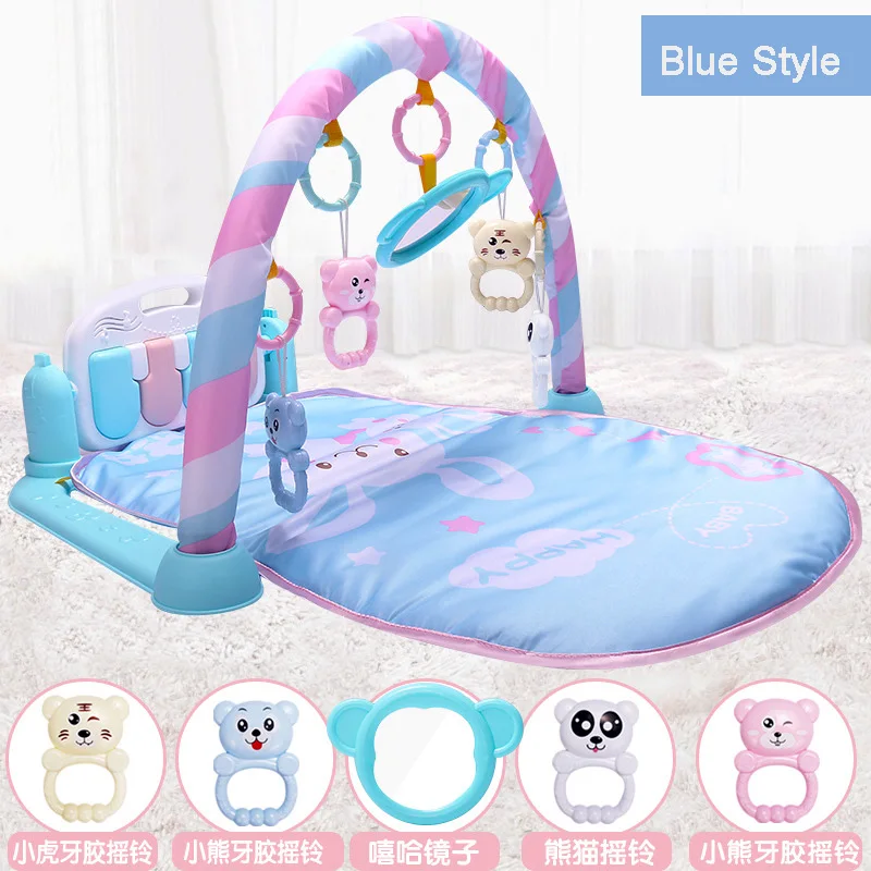 Baby Activity Gym Baby Music Play Mat Fitness Carpet Educational Rack Crib Toys Baby Rattle Toys With Bed Bell Fitness Mats