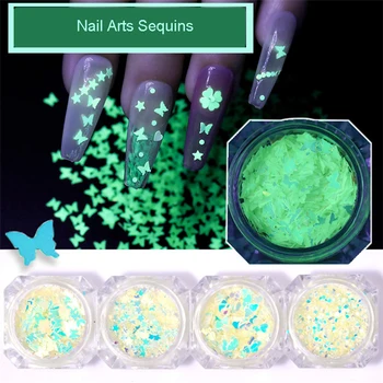 

1Box 1/3MM Butterfly Flower Heart Shape Luminous Glitter Sequins For DIY Nail Arts Decoration Trendy Beauty Manicure