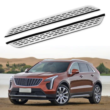 شراء2 قطعة يناسب كاديلاك-XT4 2019 2020 الفولاذ المقاوم للصدأ تشغيل مجلس الباب الجانب خطوة Nerf بار منصة حامي-الفضة