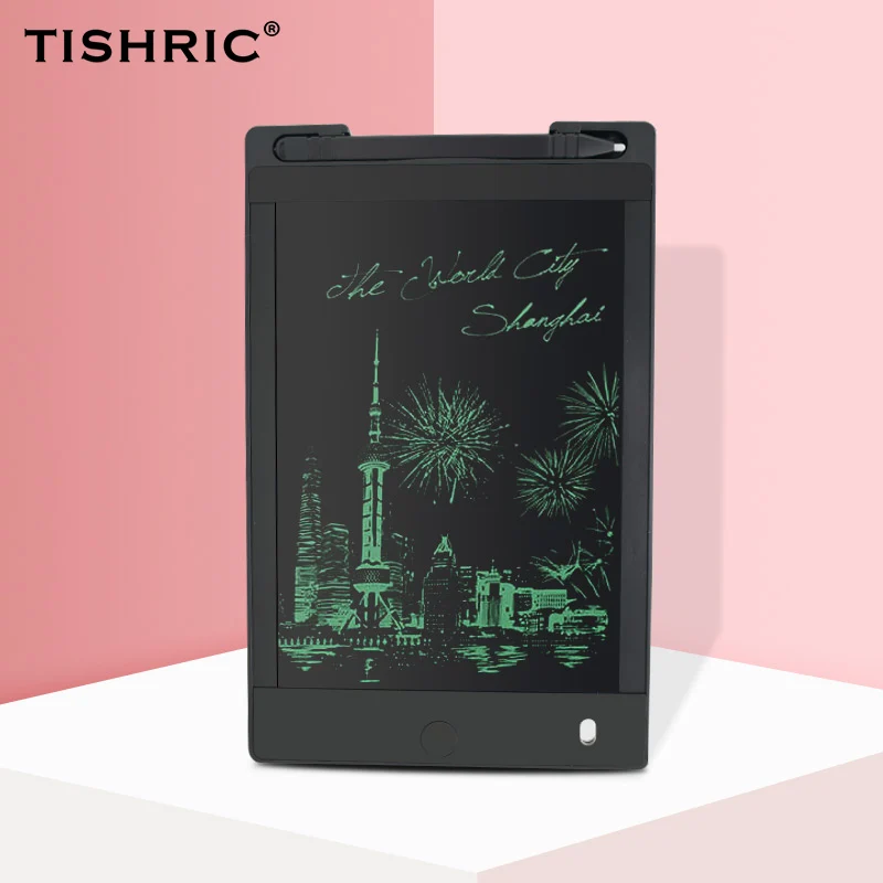 TISHRIC бизнес 8," дюймовый графический планшет стилус/ЖК-планшет для письма Цифровой графический планшет для рукописного ввода детская доска для письма сенсорная панель - Цвет: black no lock