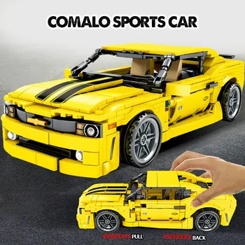 

Hot Sale Children Educational Building Blocks Toys Kids Favorite Birthday Gift Yellow Sports Car Model Brick Toys