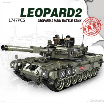 

Hot modern military ww2 Germany Leopard 2 tank building block 2in1 model world wars army figures bricks toys collection for gift