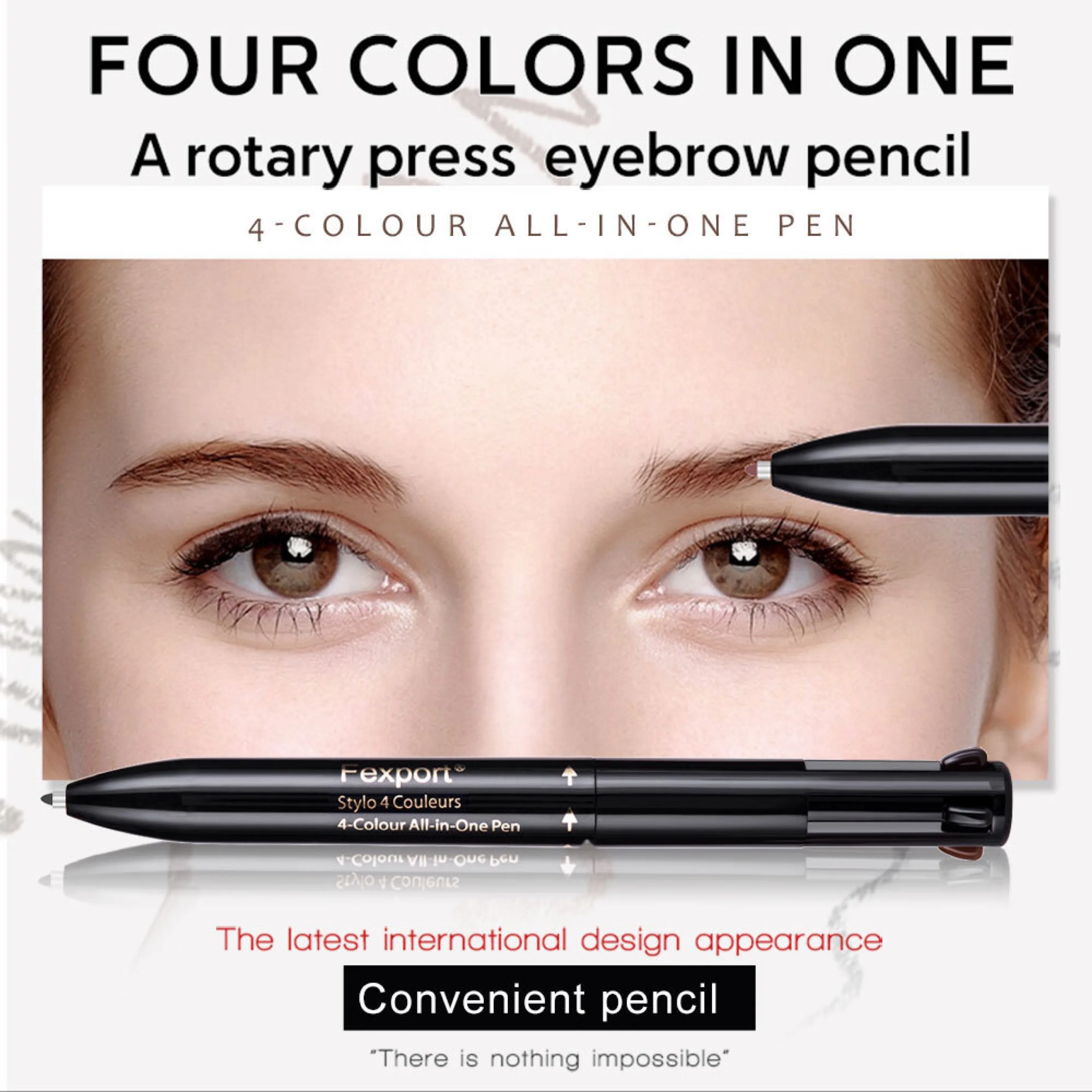 

Fexport 4 in1 Waterproof Eyebrow Pencil Long Lasting Eyebrow Color Ultra Fine Eyebrow Makeup Eyebrow Tint Cosmetics