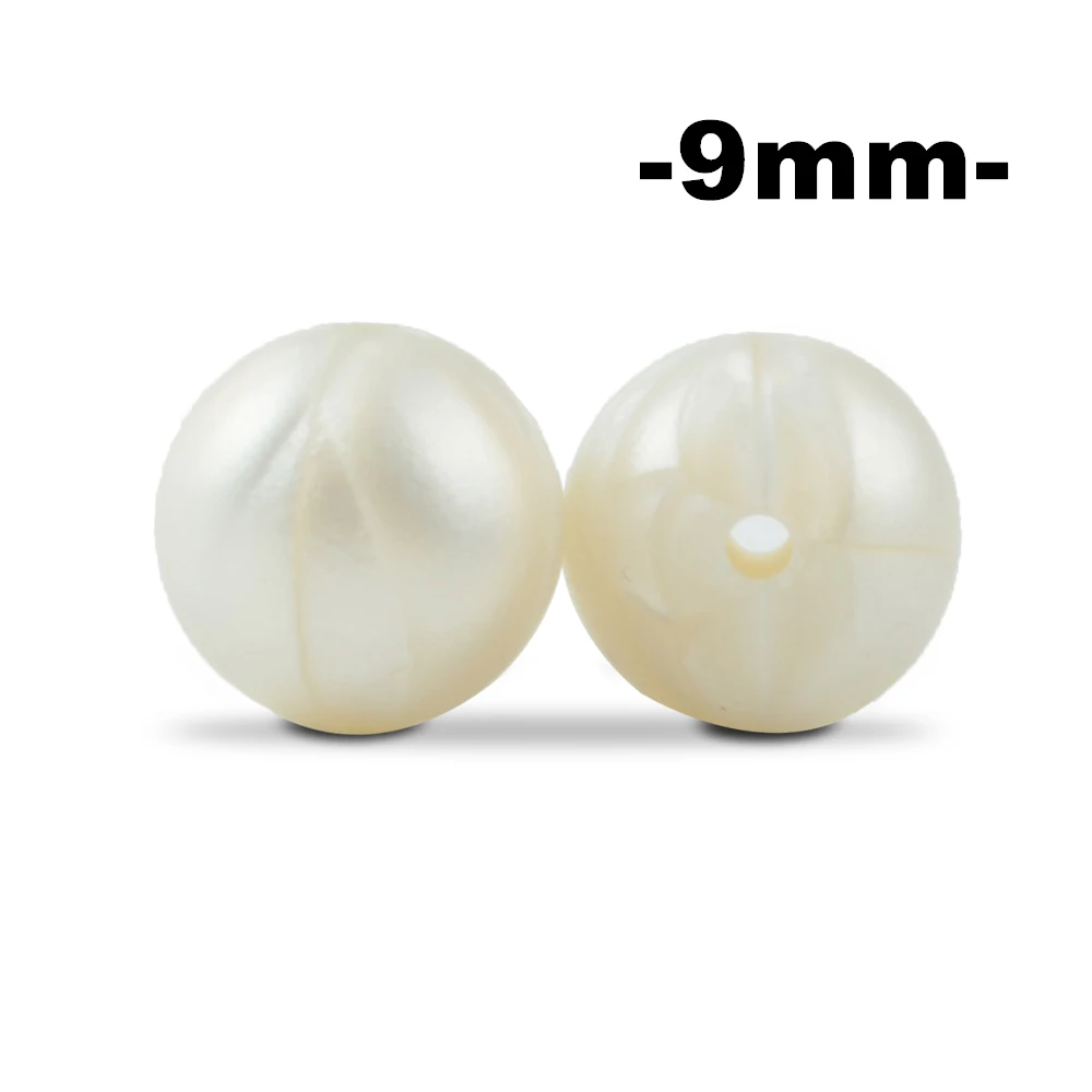 pearl white LOFCA, 9 мм, 100 шт., силиконовые бусины для прорезывания зубов, Прорезыватель для зубов, ожерелье для кормления ребенка, соска, клипса для ухода за полостью рта, не содержит бисфенола, пищевой, цветной - Цвет: pearl white