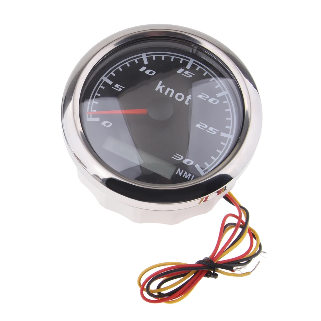 Marine Car Digital GPS Speedometer Gauge 0-30 Knot 85mm 316L Chrome