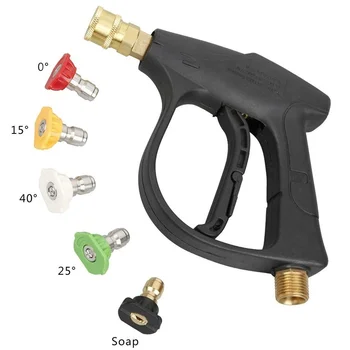 

High Pressure Washer Gun,3000 PSI Max with 5 Color Quick Connect Nozzles M22 Hose Connector