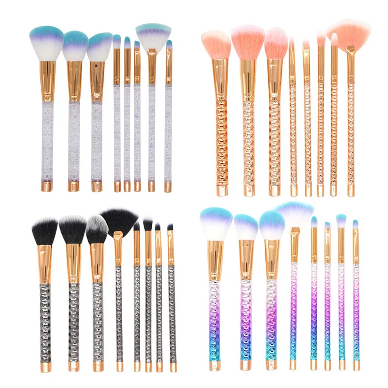 

7PCS Colorful Makeup Brush Set Kit Comestic Powder Foundation Blush Contour Concealer Blusher Powder Cosmetic Tool