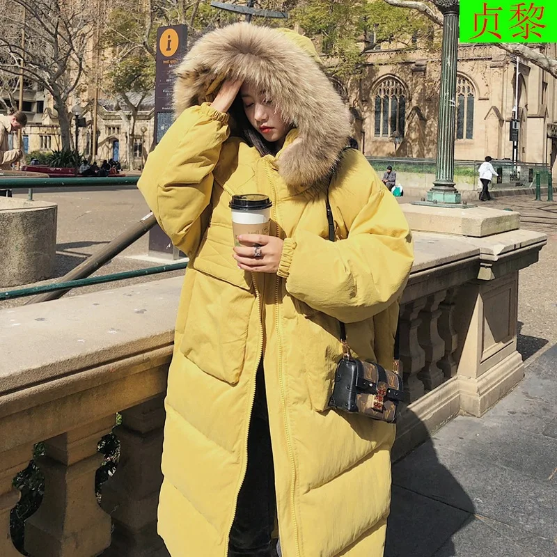 

Down Coat Long to Ankle-Women's 2018 Winter New Style CHIC over-the-Knee INS down Jacket Cotton-padded Clothes Cotton-padded Jac