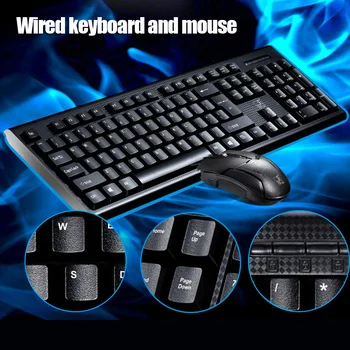 

Keyboard Mouse Set Wired Universal for Home Office Computer Desktop PC SP99