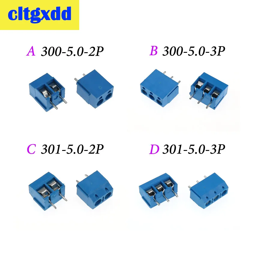 cltgxdd 10PCS/Lot KF301-5.0-2P KF301-3P Pitch 5.0mm Straight Pin 2P 3Pin Screw PCB Terminal Block Connector Blue | Компьютеры и офис