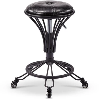

Beauty Stool Work Bench Hair Salon Special Pulley Beauty Chair Barber Shop Rotating Round Lift Beauty Stool