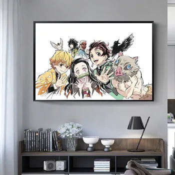 

Demon Slayer: Kimetsu No Yaiba Tanjirou Nezuko Anime Manga Canvas Painting Wall Poster Pictures For Living Room Home Decoration