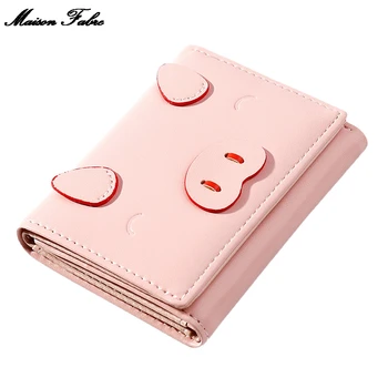 

Maison Fabre Women Short Wallets Cute Pig Purses Small Fold Female Coin Purse Card Holder Wallet For Credit Cards