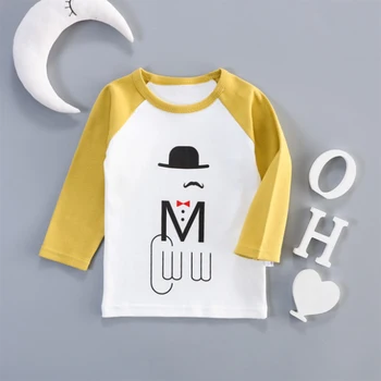 

baby Boy Girl Cartoon Funny T-shirt Kids spring autumn Tops 1 2 3 years cotton long sleeve Little Girls Casual Baby Clothes