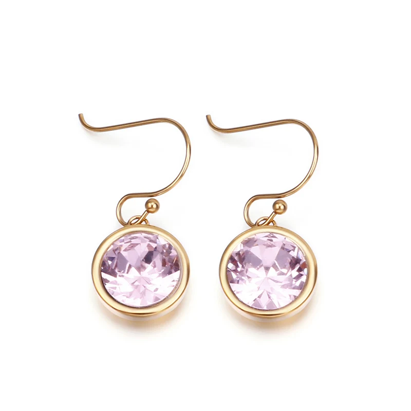 Круглые разноцветные циркониевые серьги популярные ювелирные изделия из