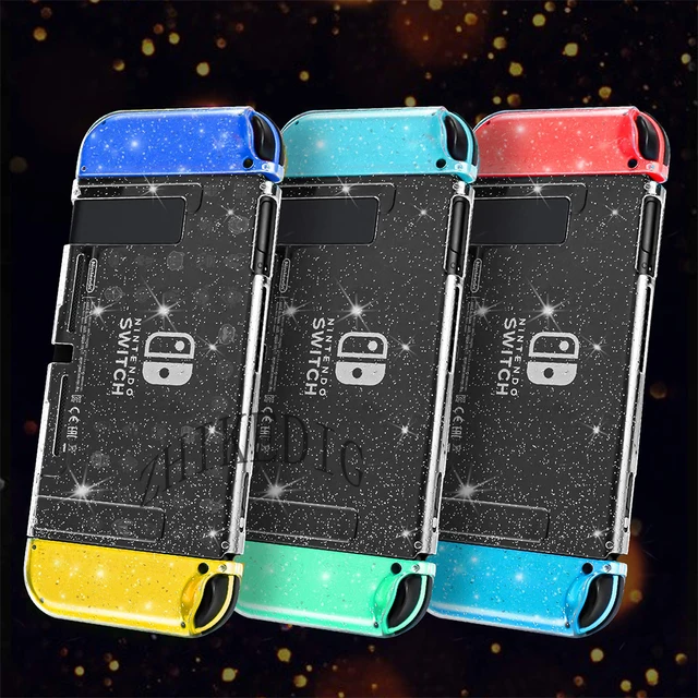 Dockable Crystal Case Clear Protective Shell For Nintendo Switch Glitter Bling Joycon Case Cover Anti Scratch