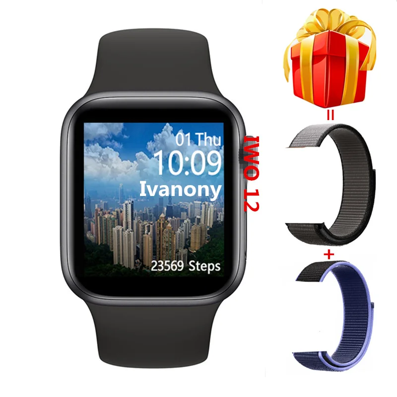 D Часы 5 IWO 12 40 мм/44 мм IWO12 Bluetooth умные часы серии 5 1:1 умные часы дистанционный музыкальный ЭКГ трекер сердечного ритма VS IWO 8 IWO11 - Цвет: D