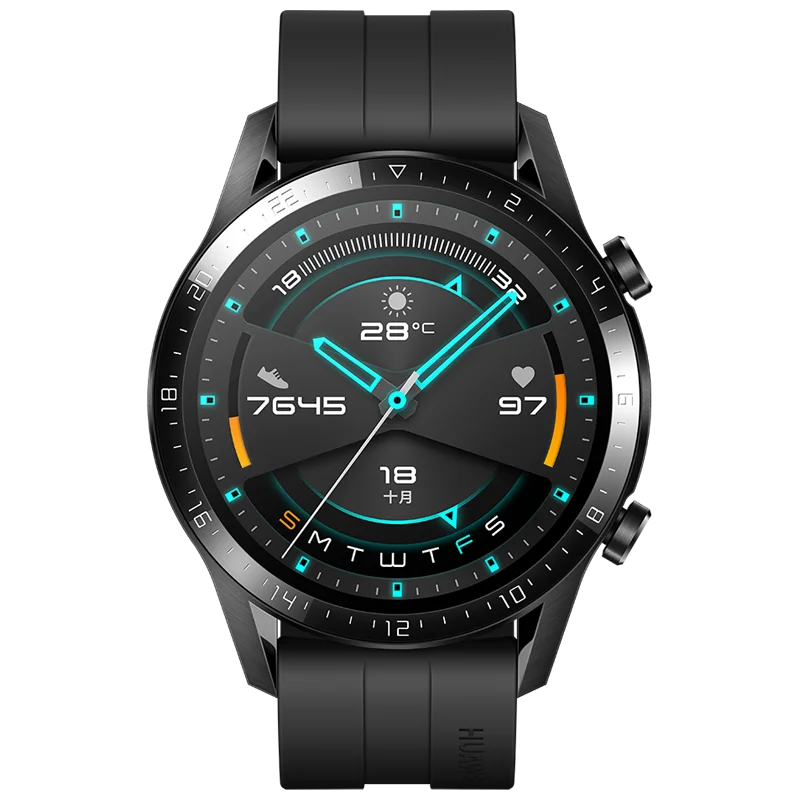 Sport Black Оригинальные часы HUAWEI GT 2 GT2 gps 14 дней работы водонепроницаемый телефон смарт-вызов сердечного ритма трекер для Android iOS - Цвет: Sport Black