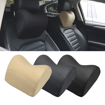

LEEPEE Car Pillow Comfortable Head Rest Cushion Headrest Neck Protection Seat Pad Knitted Fabric Memory Cotton Auto Accessories