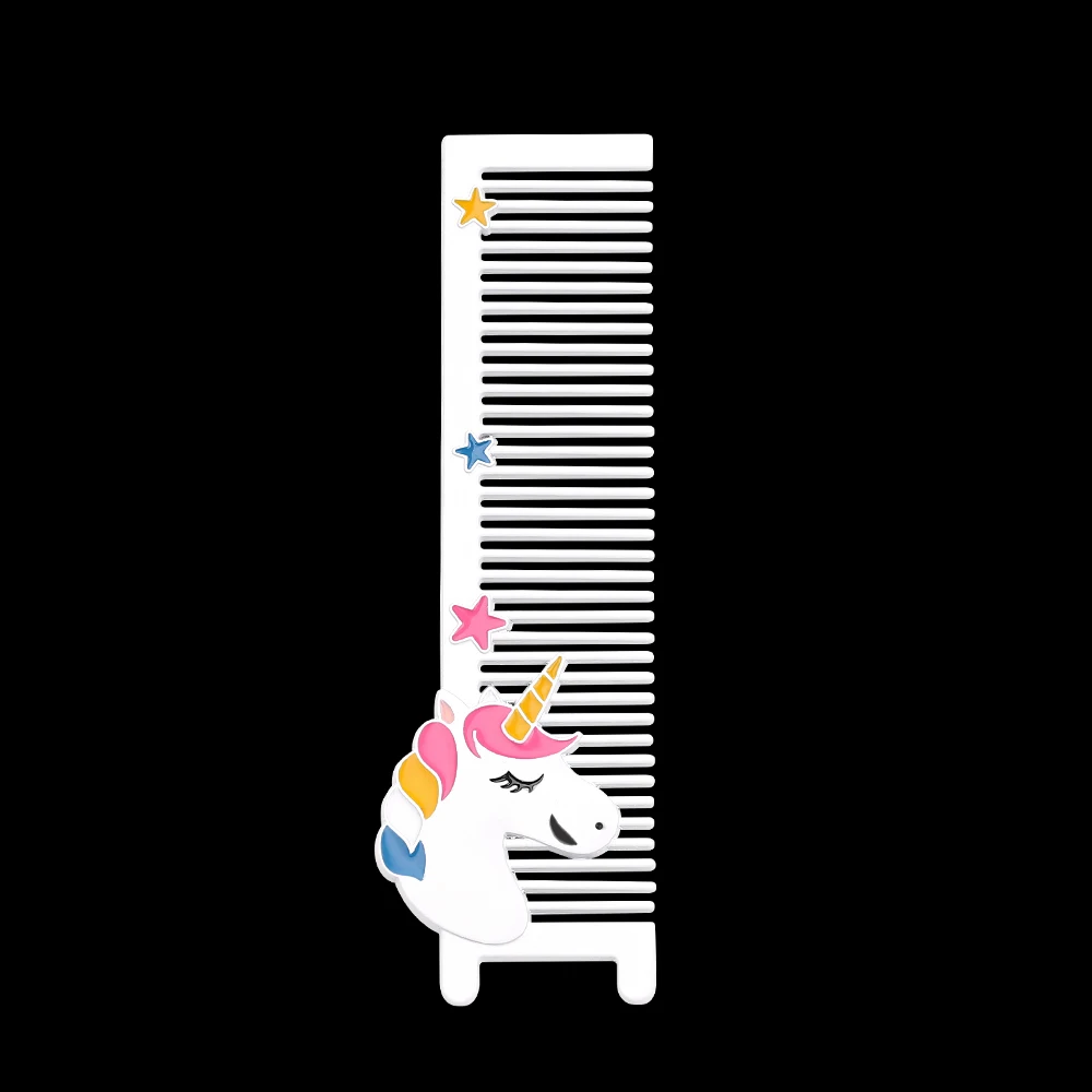 Мультфильм милый Единорог гребни для волос Металлический Гребень парикмахерские Антистатические Парикмахерские гребень портативный мини женский Красота Инструменты для укладки - Цвет: D