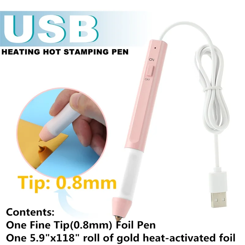 Foil Embossing Pen, Quick Heating 4pcs Different Tip ABS Fun DIY