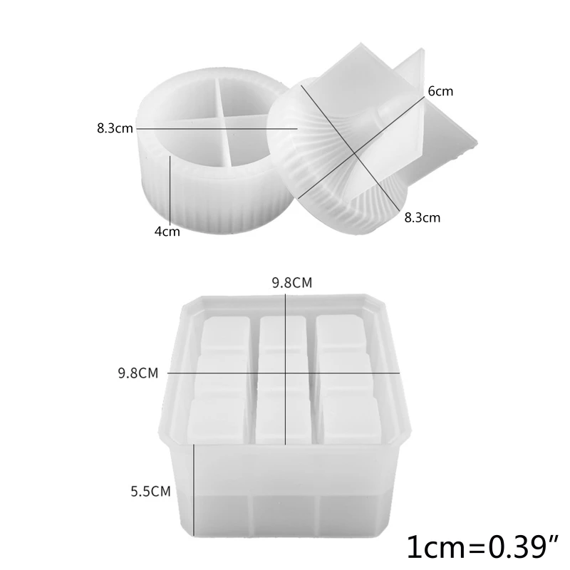 

2Pcs Resin Mold Round 9-Slot Jewelry Box Lipstick Storage Case Silicone Mould U4LE