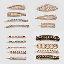 ZA заколки для волос с искусственным жемчугом для женщин с цветком и цепочкой, металлические украшения, инкрустированные заколки для волос, подарок, вечерние, свадебные