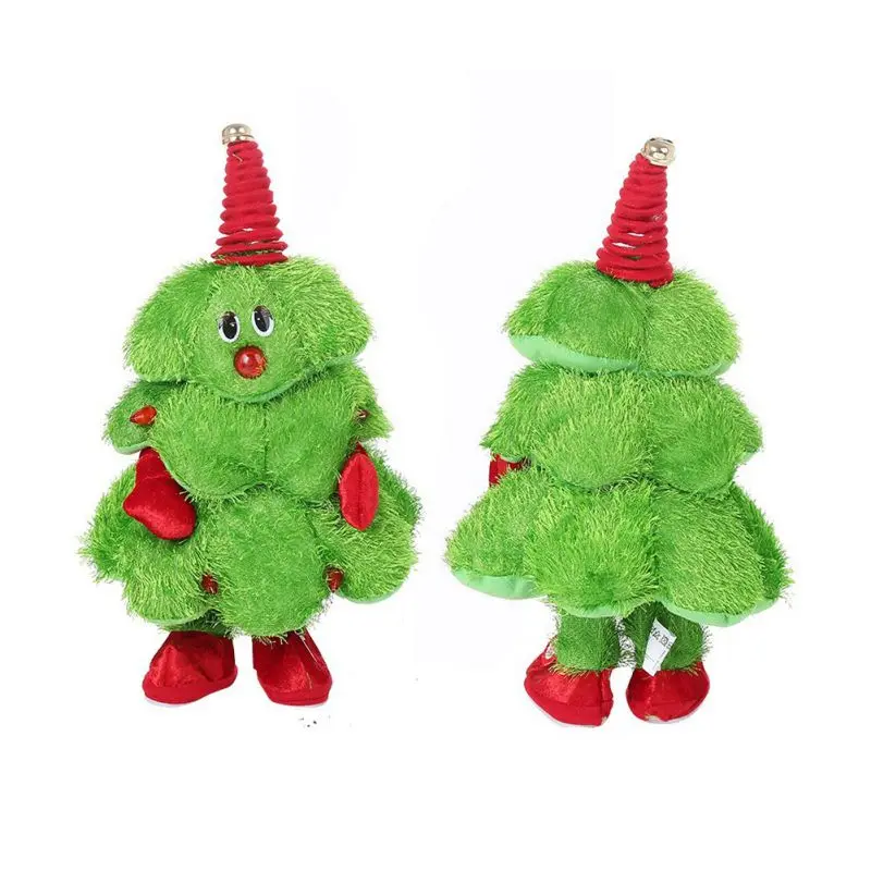 

Plush 2019 Christmas LED Singing Dancing Tree Toy Musical Light Up Figure Xmas Tree Electric Toy Kids Toys New Year Gifts
