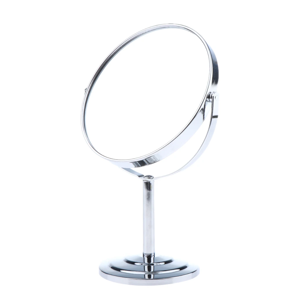 6-inch Round Tabletop Two-sided Swivel Vanity Mirror with 2x Magnification for Women Girl Makueup Hair Styling Accessories