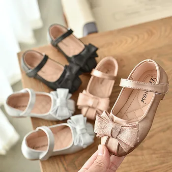 

2020 New Princess Shoes Fashion Wedding Dress Shoes Bowtie Shallow Mouth Single Comfortable Shoes For Girls Casual Flat Shoes