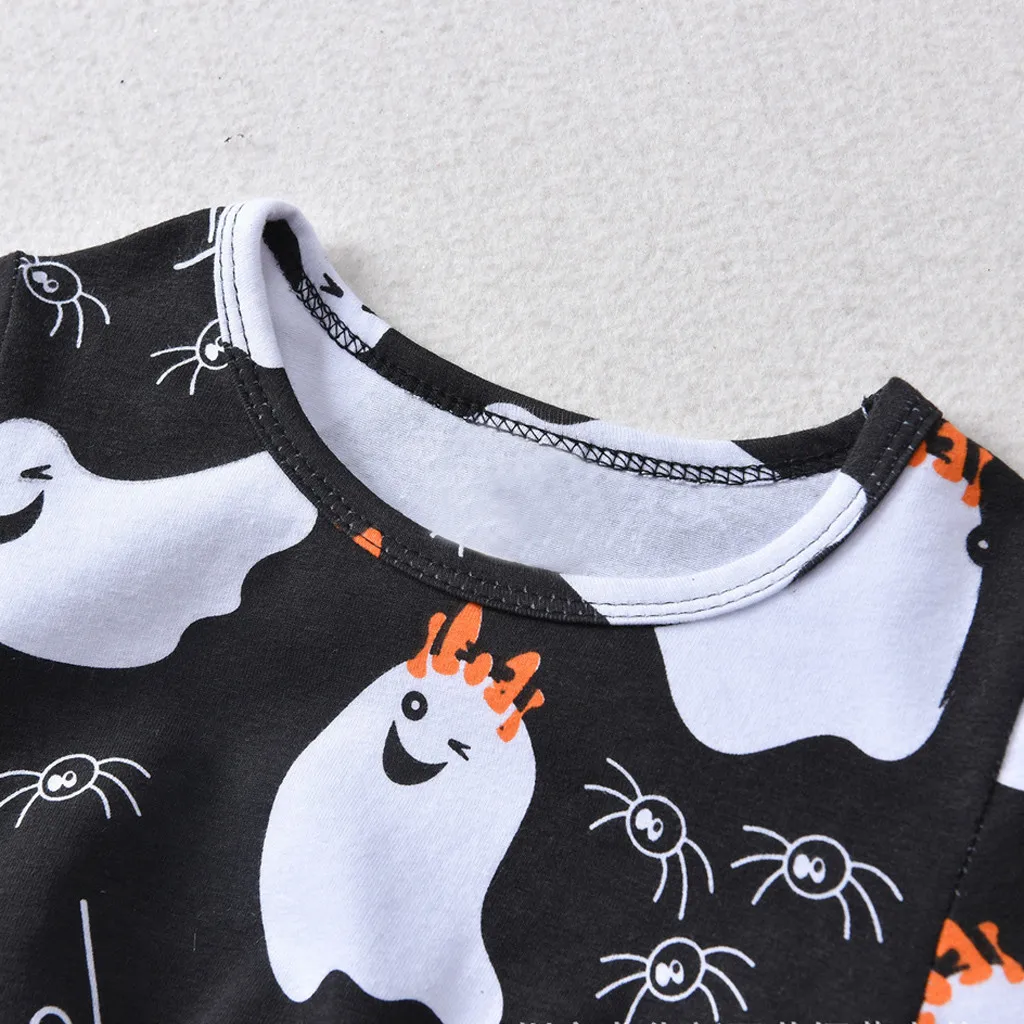 Платье для девочек; vestidos; Детские платья для девочек; vestido infantil; Повседневная Рождественская одежда на Хеллоуин с рисунком; с длинными рукавами и круглым вырезом; Z4