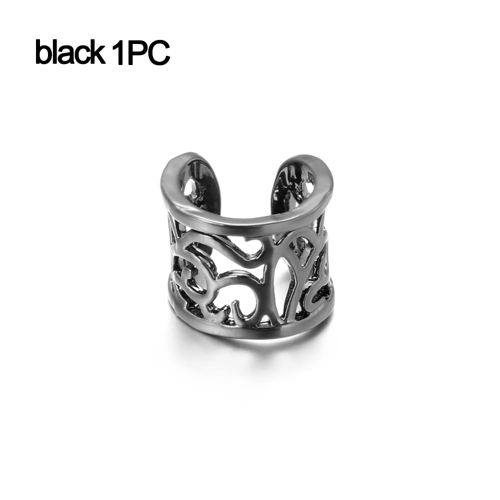 black 1pc Унисекс панк выдалбливают Модные серьги-гвоздики без Кафф Шпилька-Сережка Клипсы Серьги вечерние очаровательные подарочные украшения - Окраска металла: black 1pc