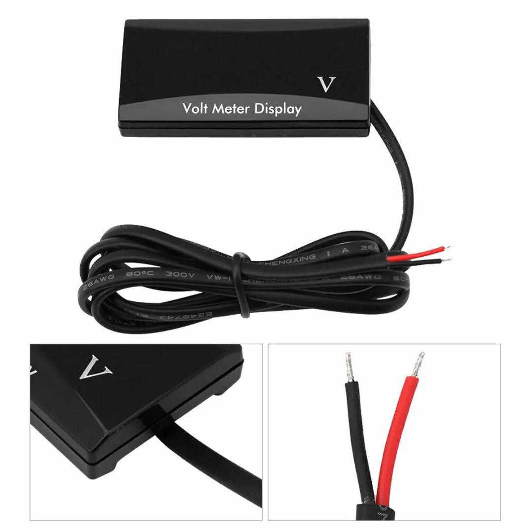 3-digit LED Digital Display Car Voltmeter Volt Meter General Purpose For 12V Voltmeter Of Automobile And Motorcycle