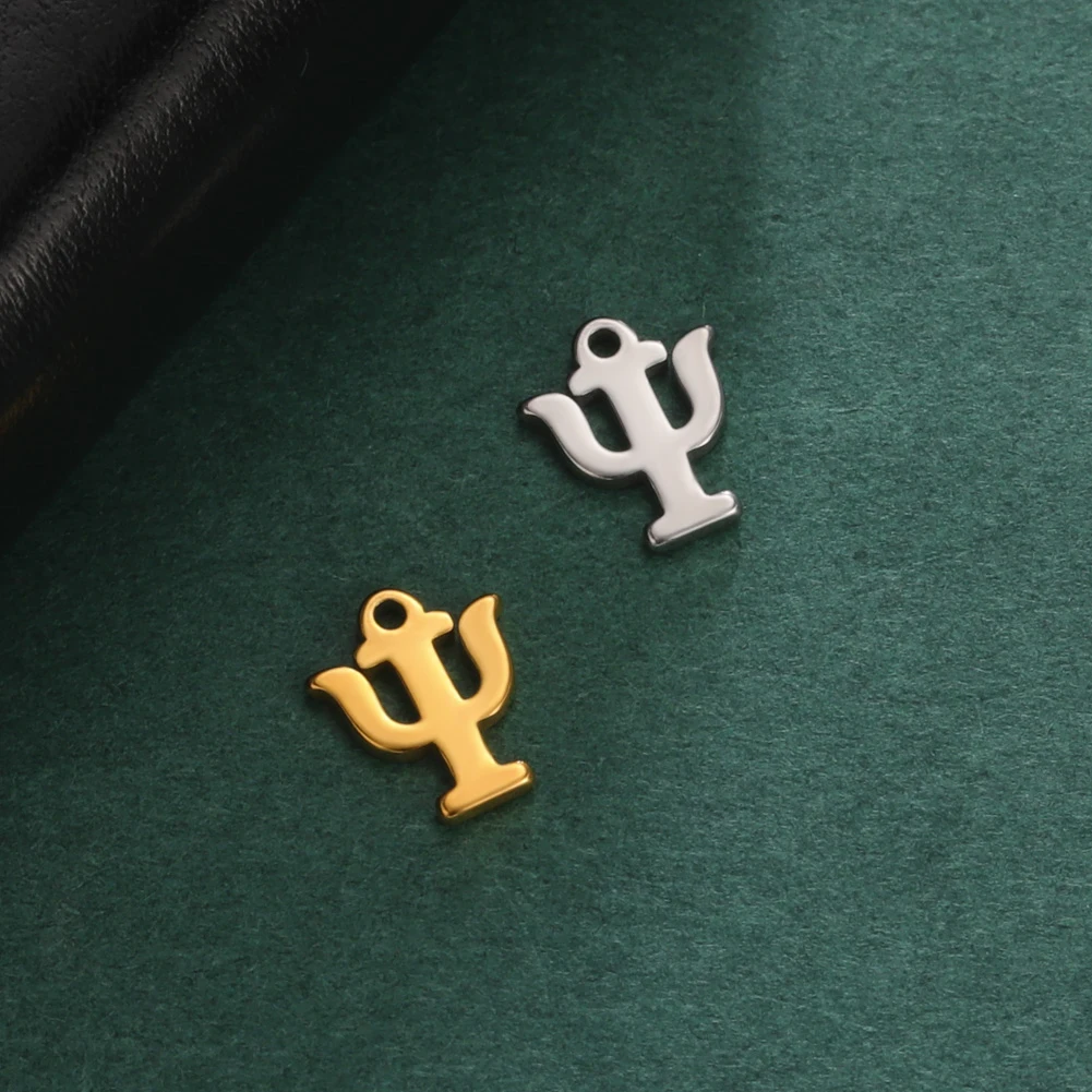 Stainless Steel Greek Alphabet Dollar Symbol Charms for DIY Jewelry Making – Set of 5