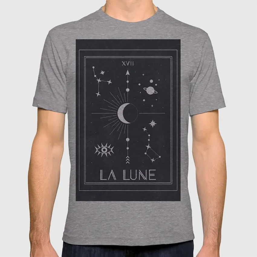 The Moon or La Lune Tarot T shirt lune moon tarot magic holiday eye galaxy feminine woman