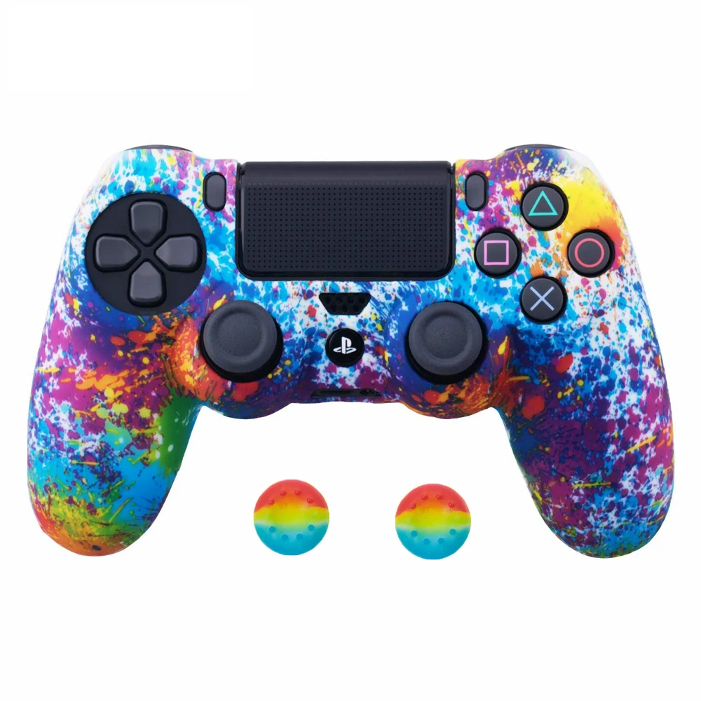 ZOMTOP силиконовый Камуфляжный защитный чехол для sony Dualshock 4 PS4 DS4 Pro тонкий контроллер накладки на джойстик Джойстик колпачки