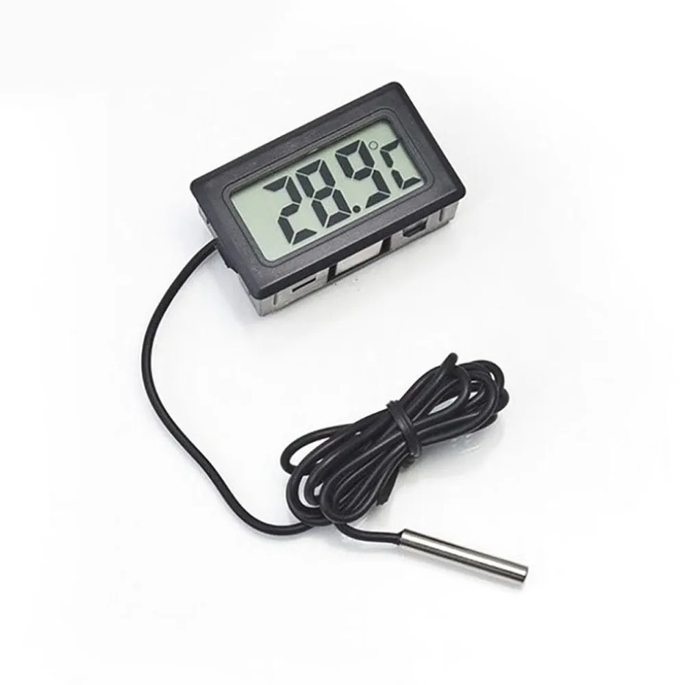 Car Thermometer Car Ornaments LCD Display Digital Clock Car-Styling Temperature Gauge Meter For Fish Tank Refrigerator